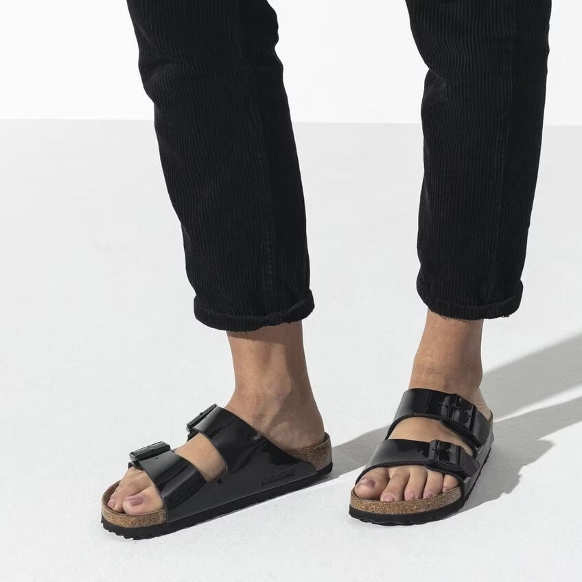 BIRKENSTOCK ARIZONA BIRKO FLOR BREVET NOIR
