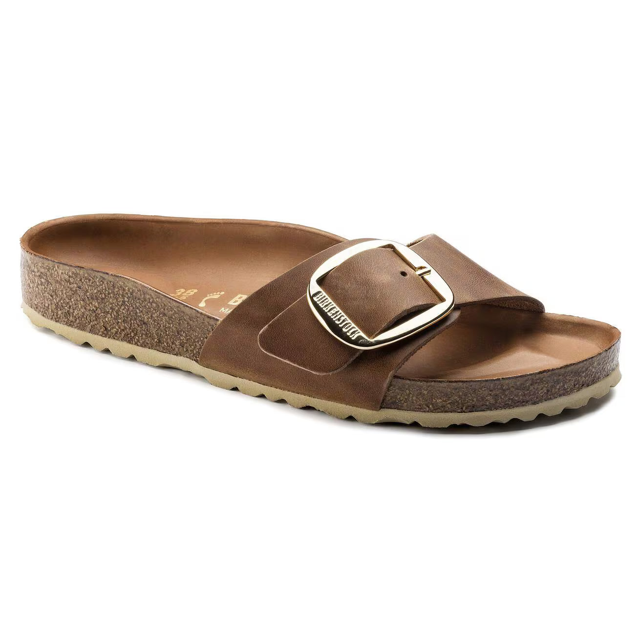 BIRKENSTOCK MADRID BIG BUCKLE CUIR HUILÉ COGNAC