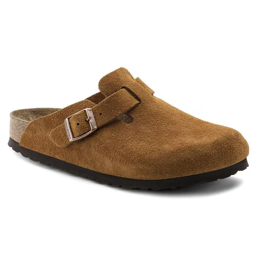 BIRKENSTOCK BOSTON SOFT FOOTBED MINK SUEDE LEATHER