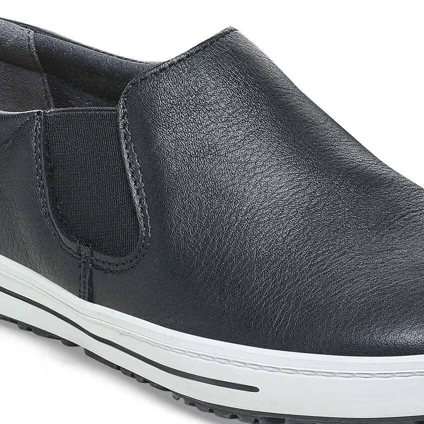 BIRKENSTOCK QO 400 SLIP ON SNEAKER CUIR NOIR/BLANC