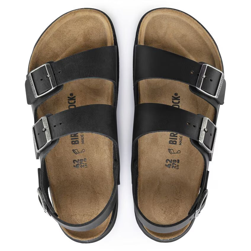 BIRKENSTOCK MILANO CT CUIR HUILÉ NOIR