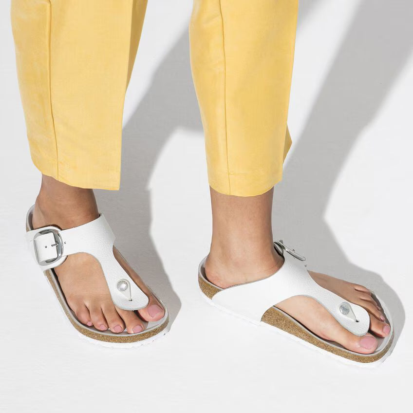 BIRKENSTOCK GIZEH GRANDE BOUCLE CUIR BLANC