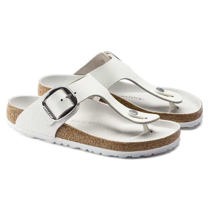 BIRKENSTOCK GIZEH GRANDE BOUCLE CUIR BLANC