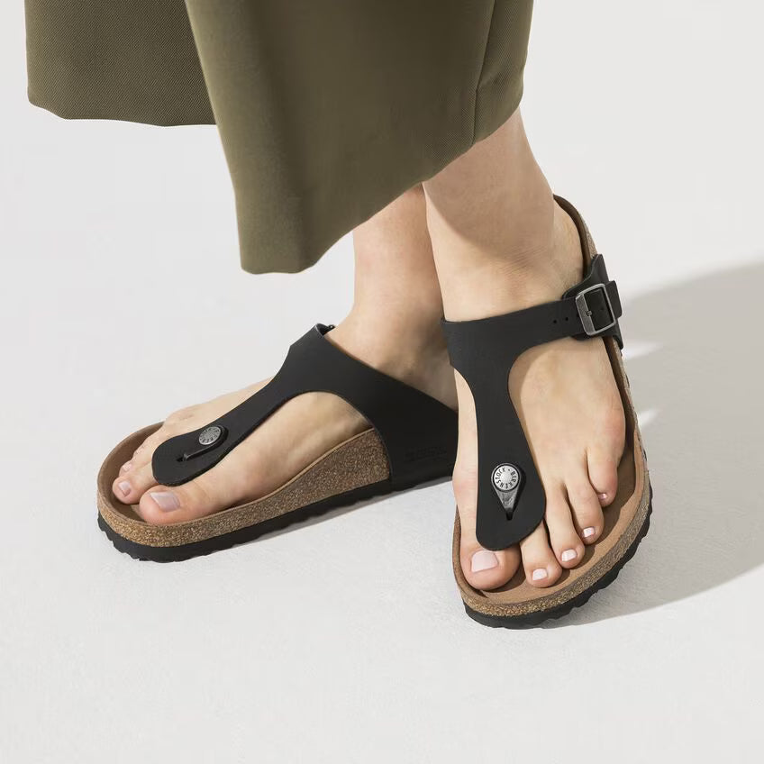 BIRKENSTOCK GIZEH BIRKIBUC VEGAN NOIR