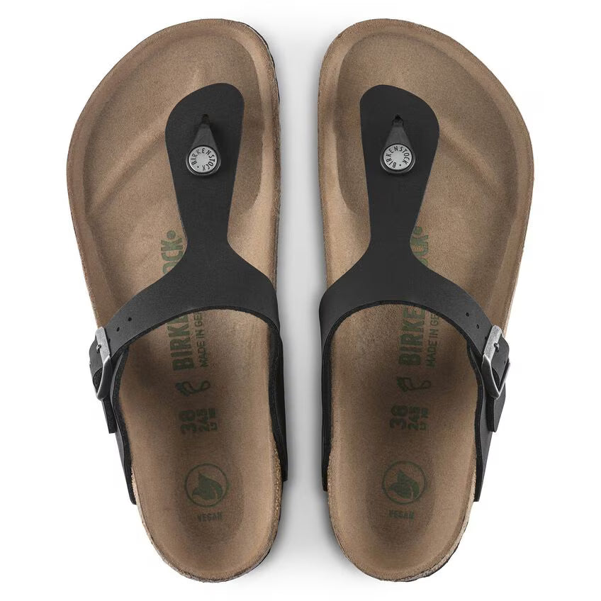 BIRKENSTOCK GIZEH BIRKIBUC VEGAN NOIR