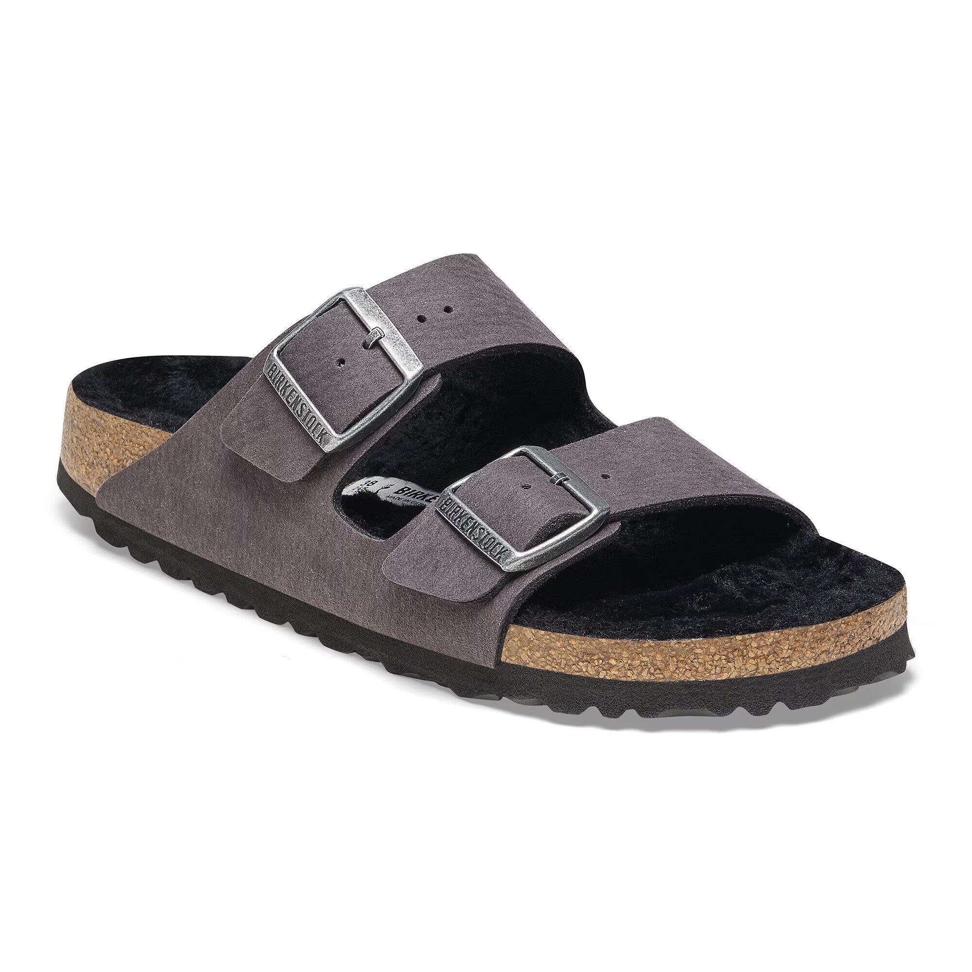 BIRKENSTOCK ARIZONA SHEARLING DUST BLACK
