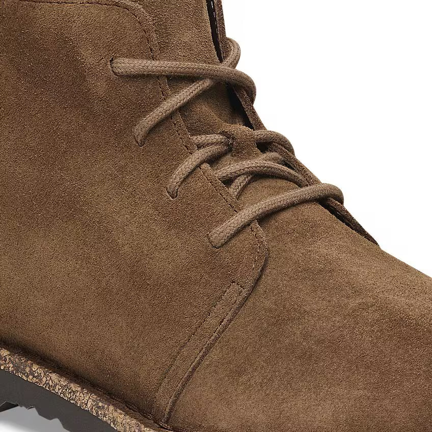 BIRKENSTOCK UPPSALA BOTTINES MI-HAUTES EN PEAU DE PEAU DERRIÈRE À LACETS THÉ FONCÉ