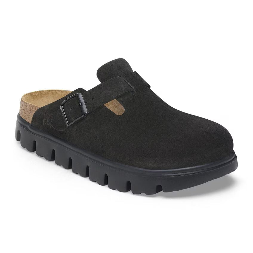 BIRKENSTOCK BOSTON CHUNKY BLACK SUEDE LEATHER