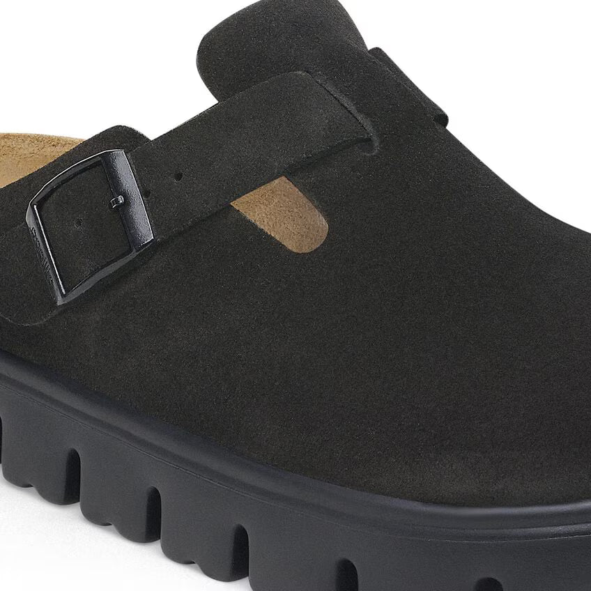 BIRKENSTOCK BOSTON CHUNKY BLACK SUEDE LEATHER