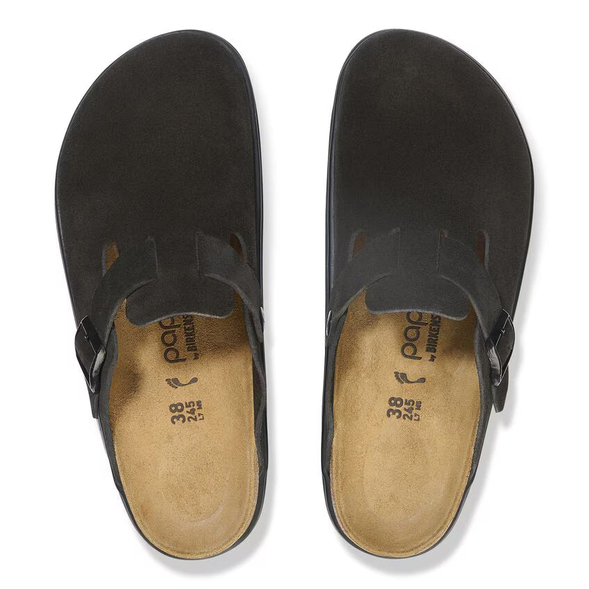 BIRKENSTOCK BOSTON CHUNKY BLACK SUEDE LEATHER