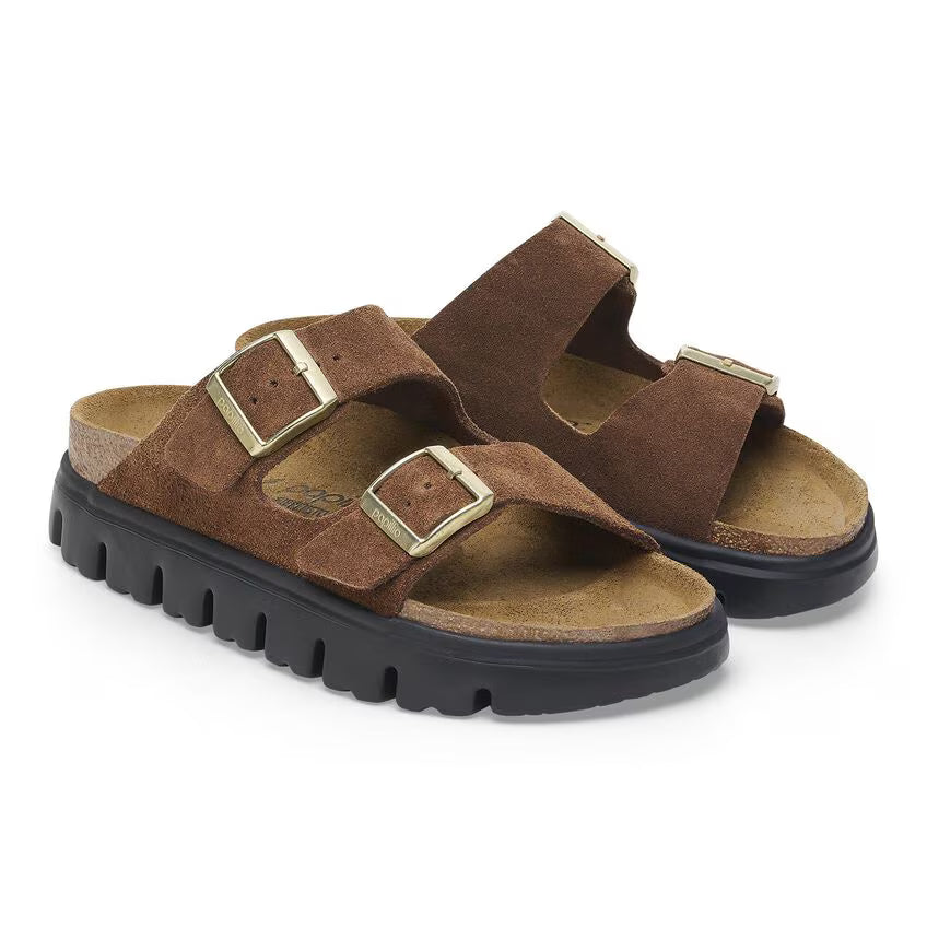 BIRKENSTOCK ARIZONA PLATEFORME EN DAIM THÉ FONCÉ