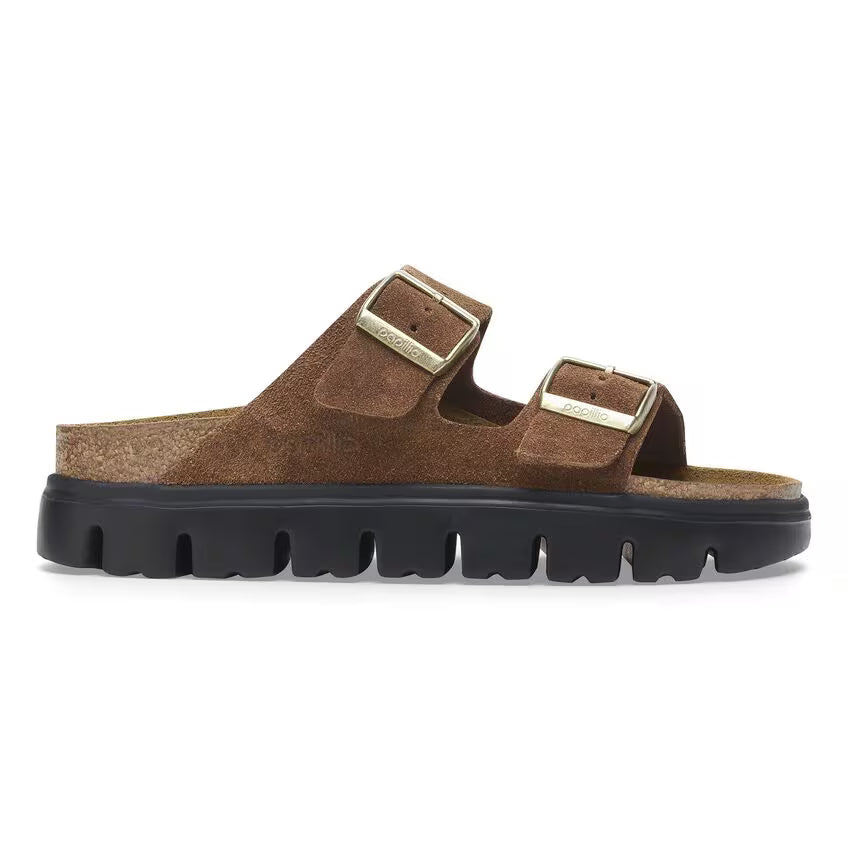 BIRKENSTOCK ARIZONA PLATEFORME EN DAIM THÉ FONCÉ