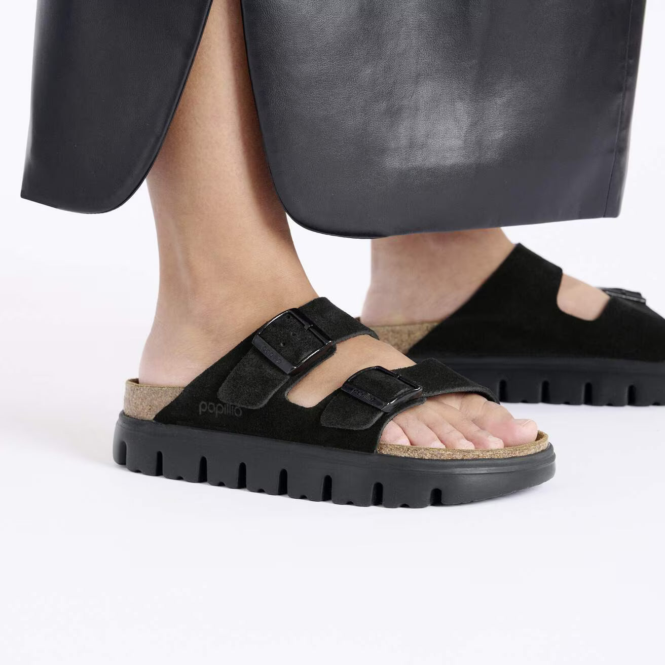BIRKENSTOCK Arizona Chunky Black Suede Leather