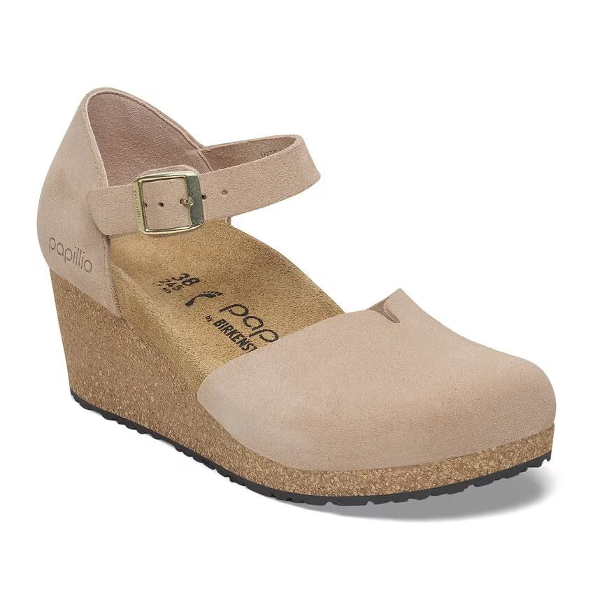 BIRKENSTOCK MARY ANNEAU BOUCLE CUIR DAIM SABLE CHAUD