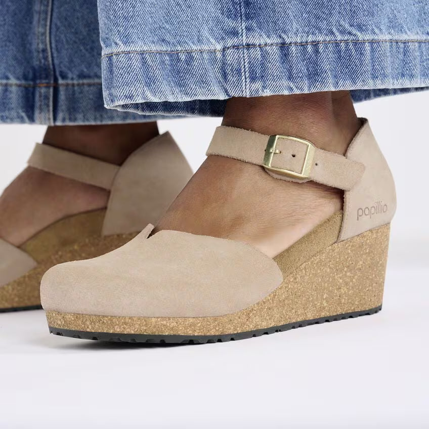 BIRKENSTOCK MARY ANNEAU BOUCLE CUIR DAIM SABLE CHAUD