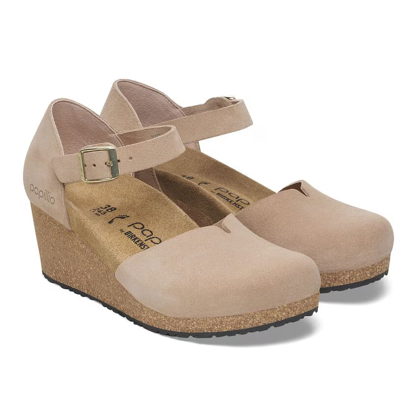 BIRKENSTOCK MARY ANNEAU BOUCLE CUIR DAIM SABLE CHAUD