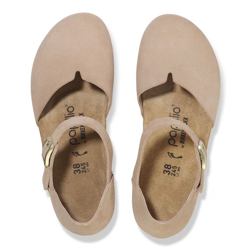 BIRKENSTOCK MARY ANNEAU BOUCLE CUIR DAIM SABLE CHAUD