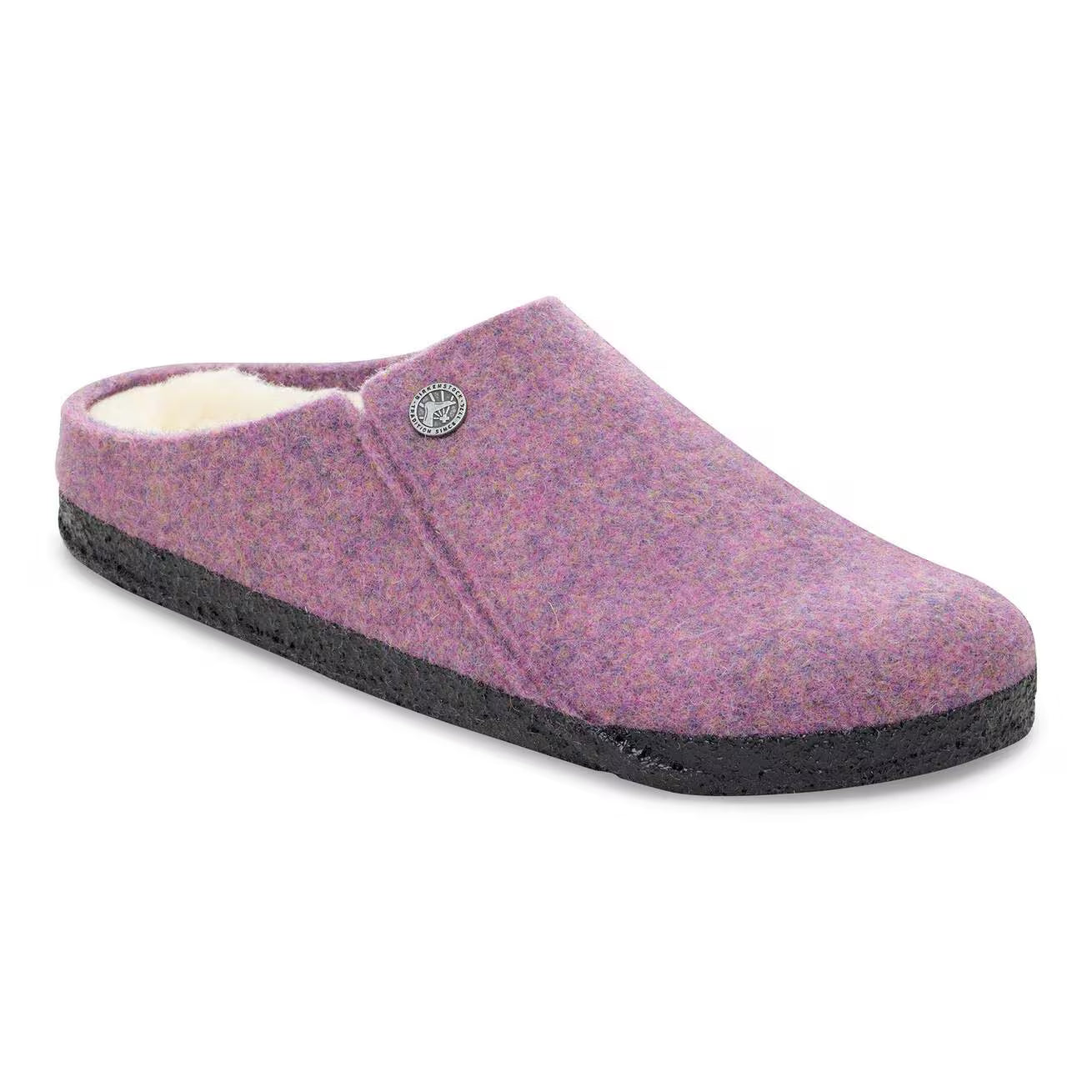 BIRKENSTOCK SLIPPERS ZERMATT MAUVE/ NATURAL WOOL/ SHEARLING