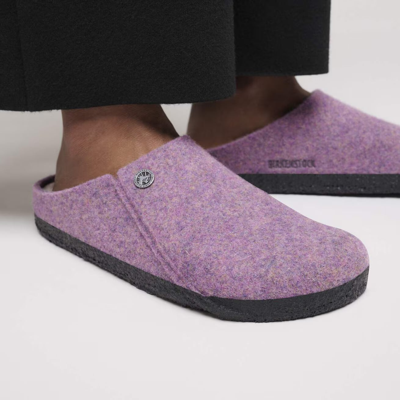 BIRKENSTOCK SLIPPERS ZERMATT MAUVE/ NATURAL WOOL/ SHEARLING