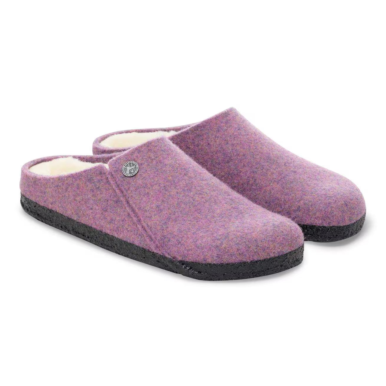 BIRKENSTOCK SLIPPERS ZERMATT MAUVE/ NATURAL WOOL/ SHEARLING