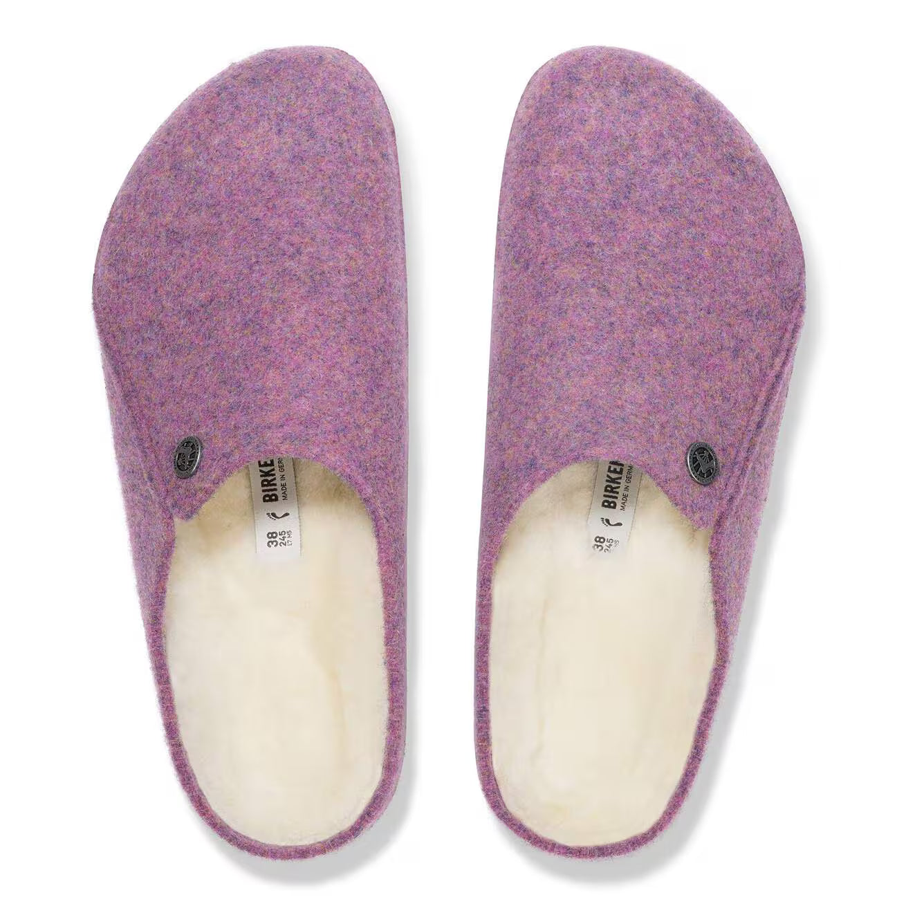 BIRKENSTOCK SLIPPERS ZERMATT MAUVE/ NATURAL WOOL/ SHEARLING