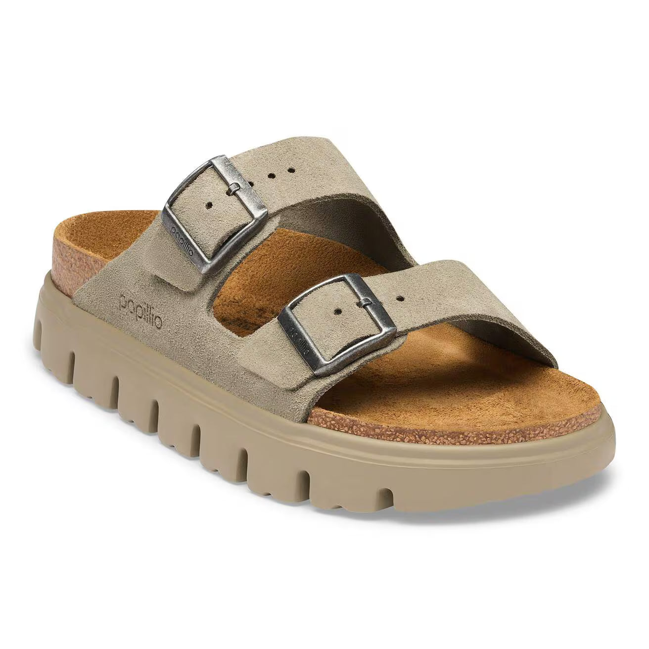 BIRKENSTOCK ARIZONA CHUNKY CUIR DAIM SABLE CHAUD