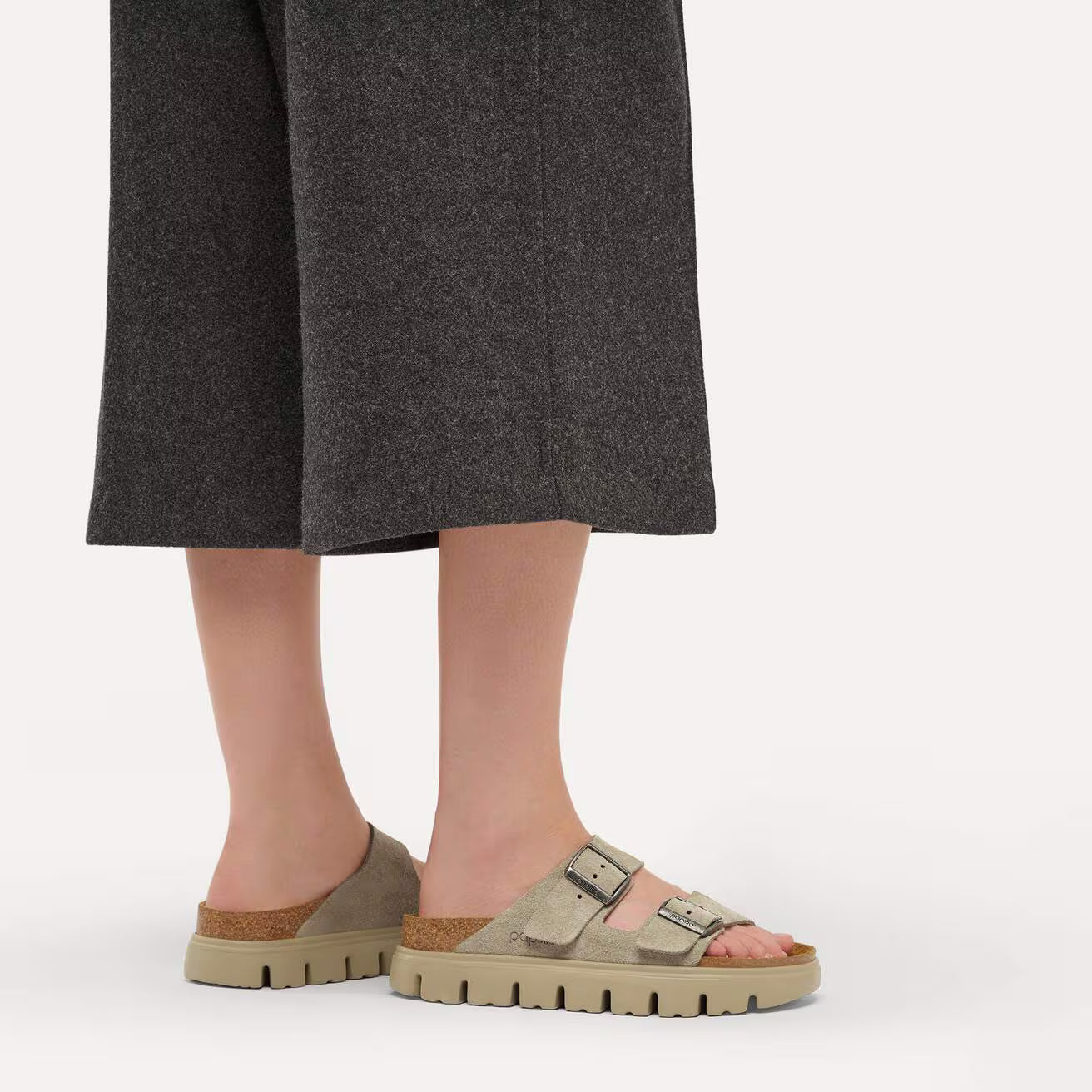 BIRKENSTOCK ARIZONA CHUNKY CUIR DAIM SABLE CHAUD