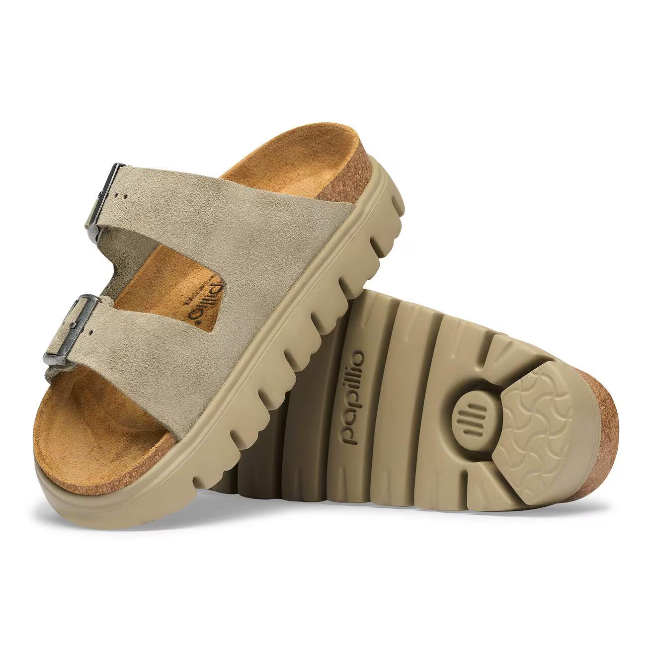 BIRKENSTOCK ARIZONA CHUNKY CUIR DAIM SABLE CHAUD