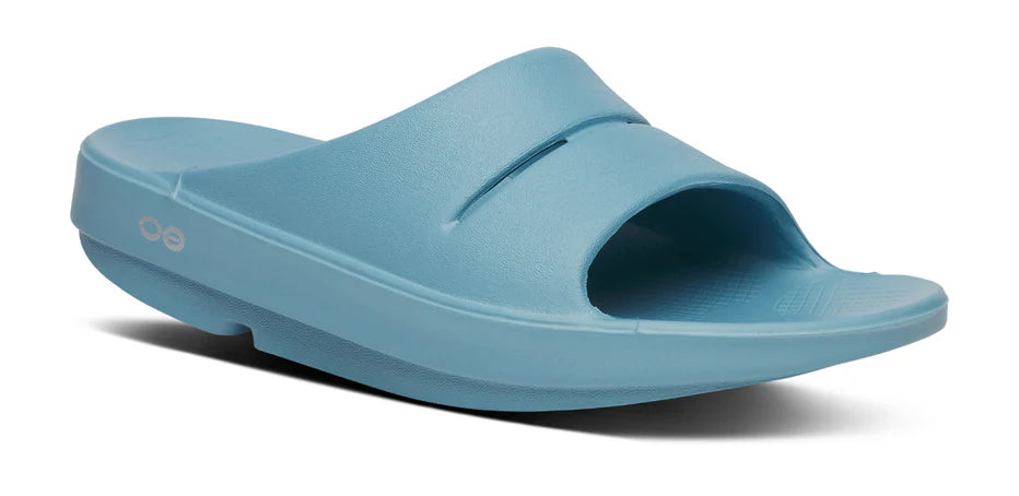 OOFOS OOahh Ocean Blue Slide Sandal