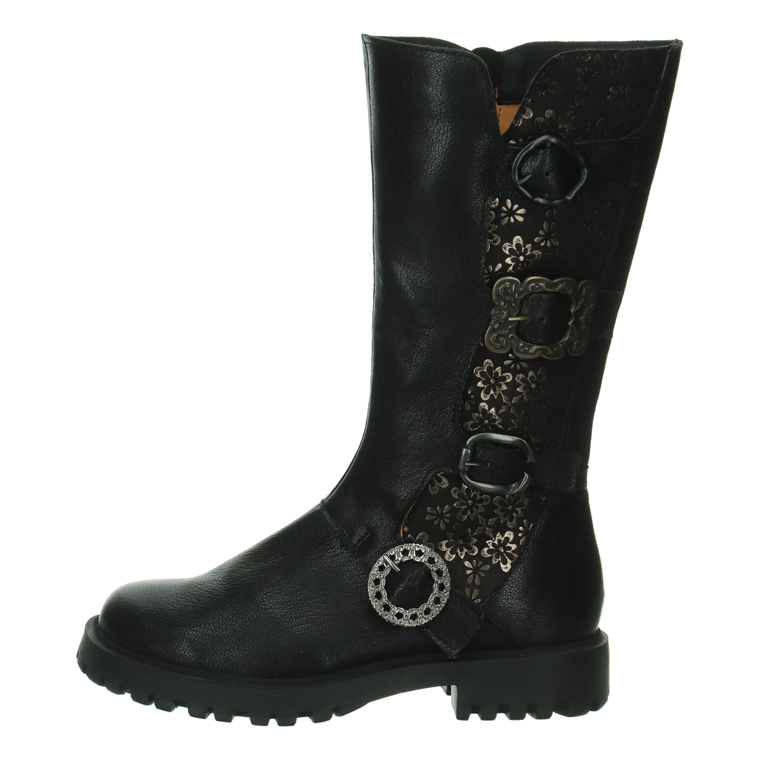 Think! Trento Women’s Buckle Boot – Black Kombi