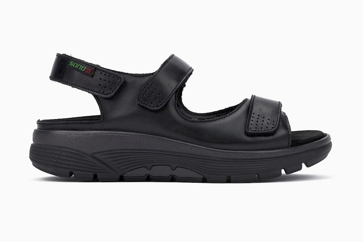 MEPHISTO SANO NORINE SANDAL BLACK LEATHER