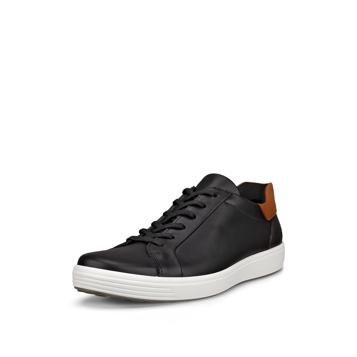 ECCO SOFT 7 M EASY SLIP LACE BLACK/COGNAC