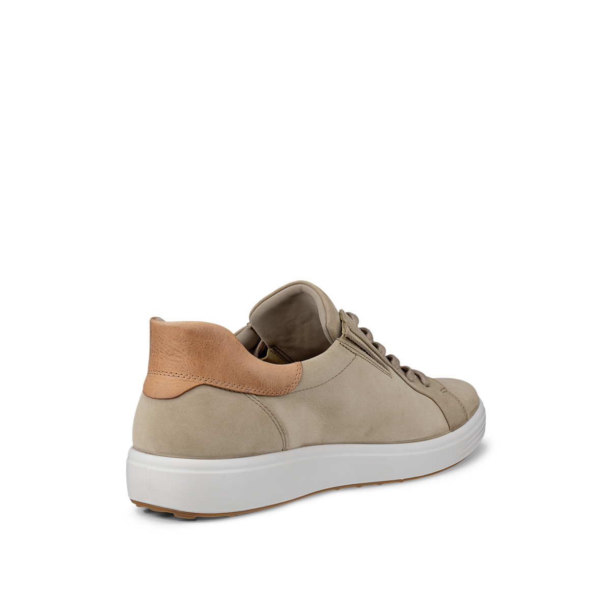 ECCO SOFT 7 M EASY SLIP LACE NUTMEG BROWN/CASHMERE