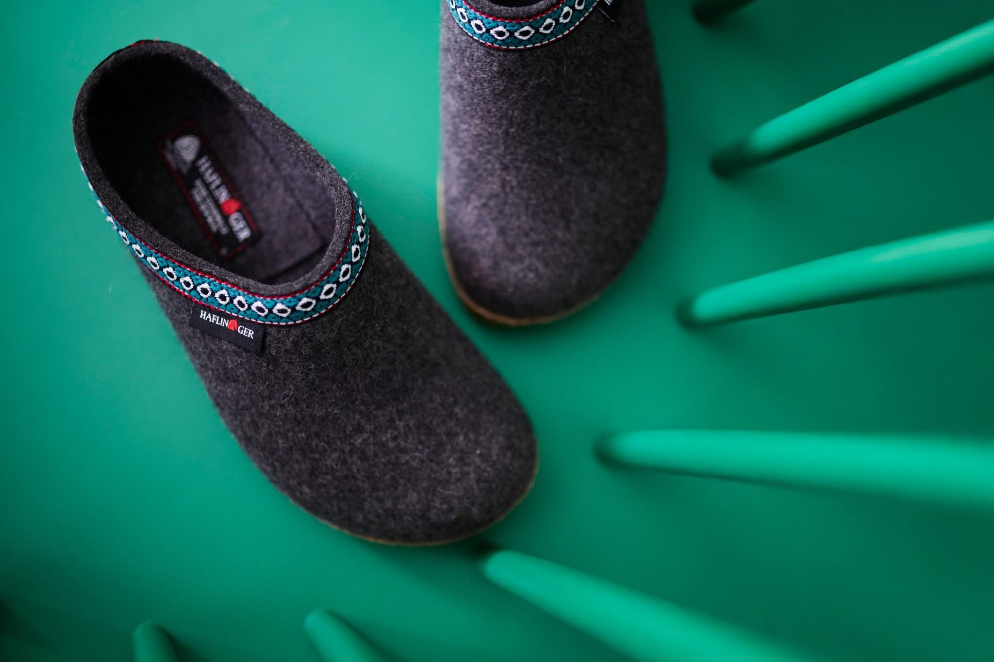 HAFLINGER CLASSIC GRIZZLY SLIPPERS GREY