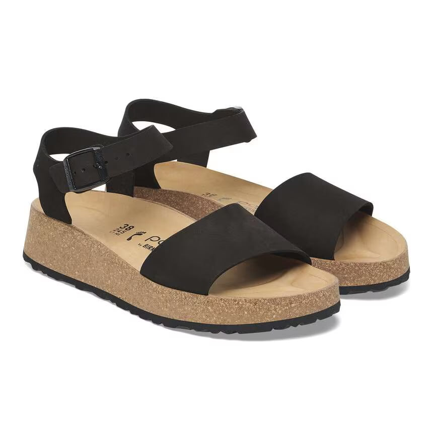 BIRKENSTOCK GLENDA CUIR NUBUCK NOIR