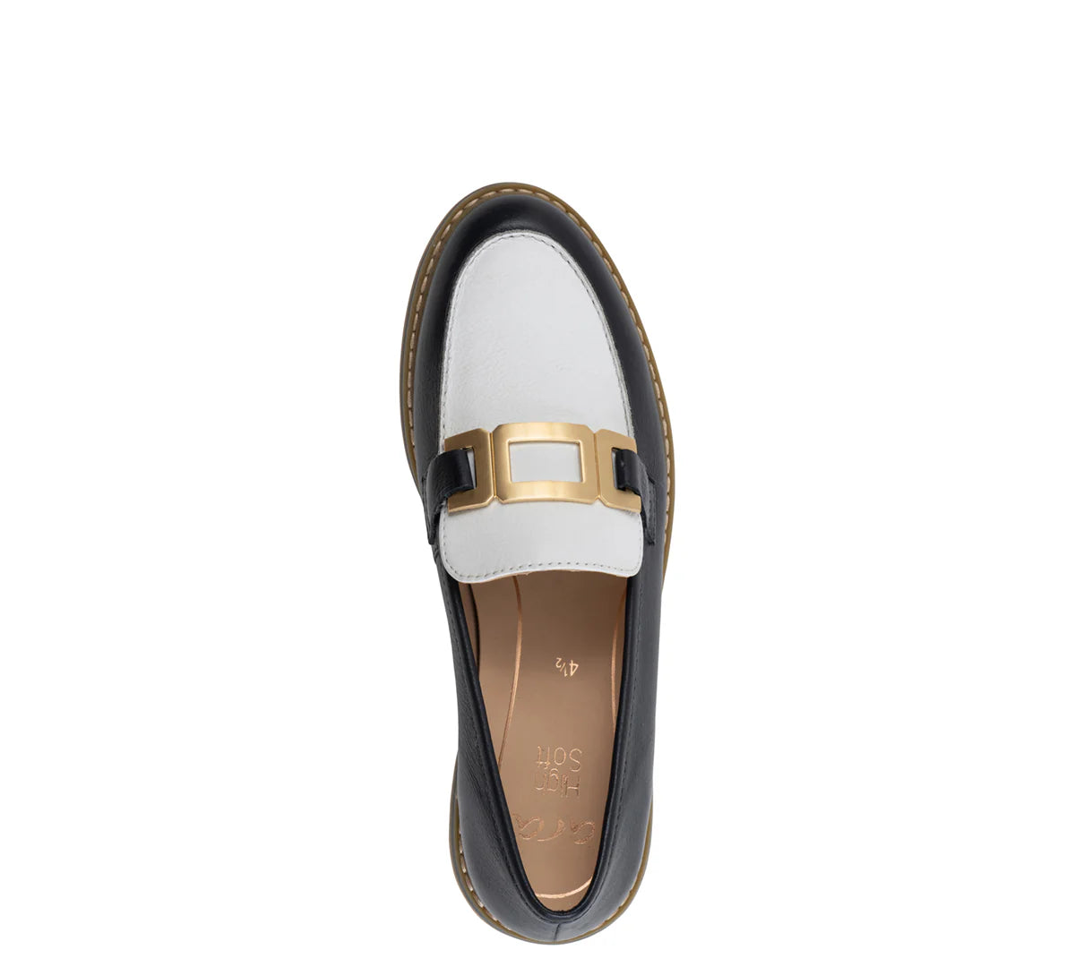 ARA SHOES MOCASSINS KATSURA EN CUIR DE VEAU BLEU MARINE ET BLANC