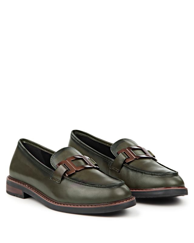 ARA SHOES KATSURA LOAFER OLIVE LEATHER_