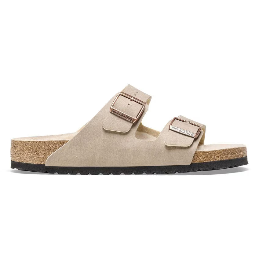 BIRKENSTOCK ARIZONA SHEARLING DÉSERT DUST GRIS TAUPE MICROFIBRE