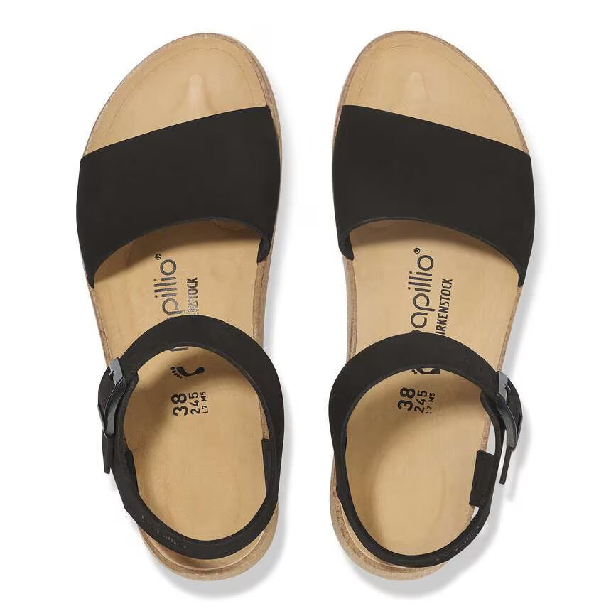BIRKENSTOCK GLENDA CUIR NUBUCK NOIR