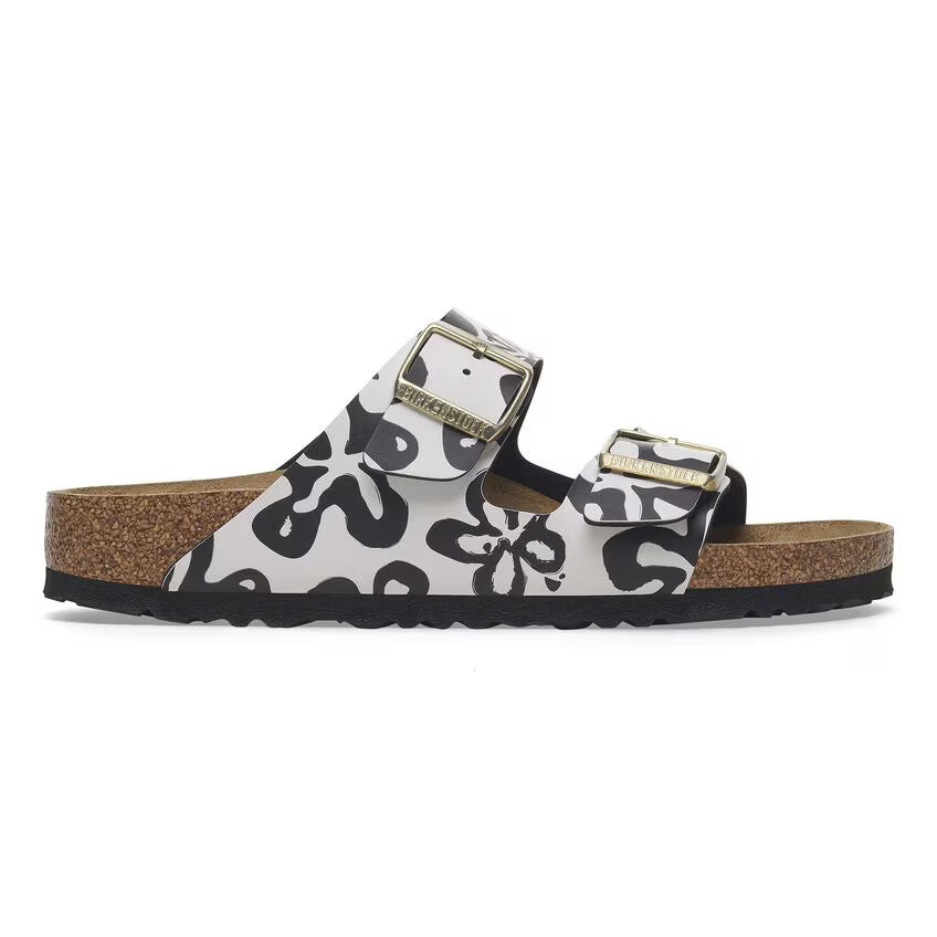BIRKENSTOCK ARIZONA BIRKO FLOR Blooms White Black