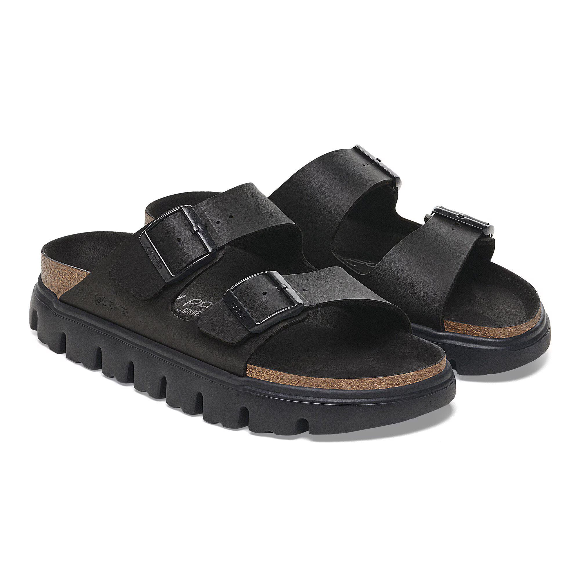 BIRKENSTOCK ARIZONA CHUNKY BIRKO-FLOR NOIR/NOIR