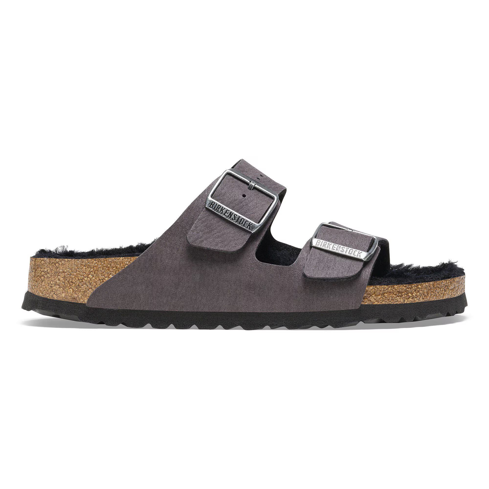 BIRKENSTOCK ARIZONA SHEARLING DUST BLACK