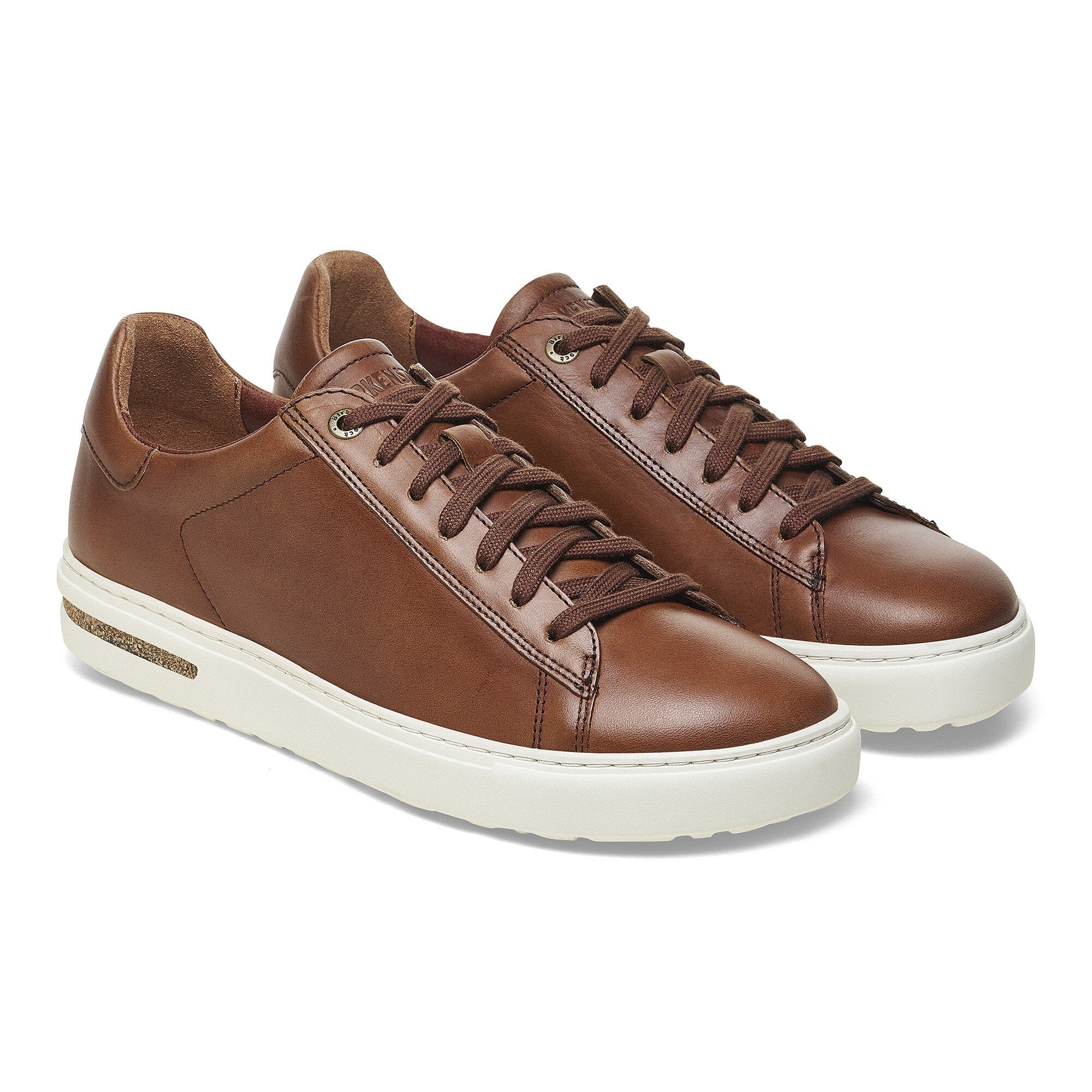 BASKETS BASSE BIRKENSTOCK BEND À LACETS EN CUIR COGNAC