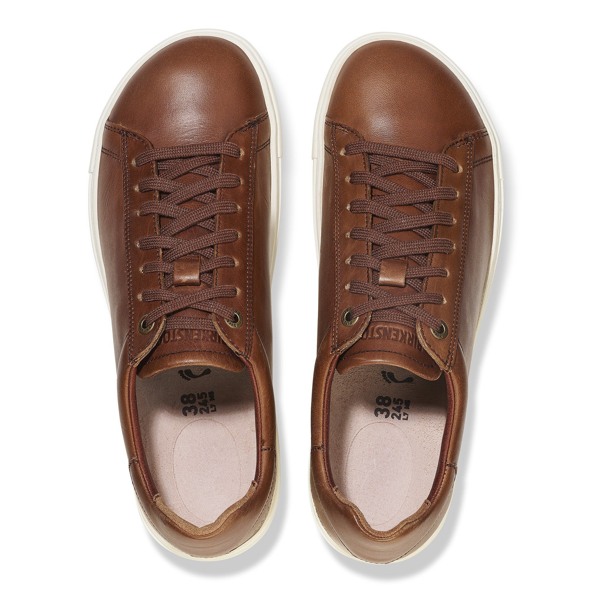 BASKETS BASSE BIRKENSTOCK BEND À LACETS EN CUIR COGNAC