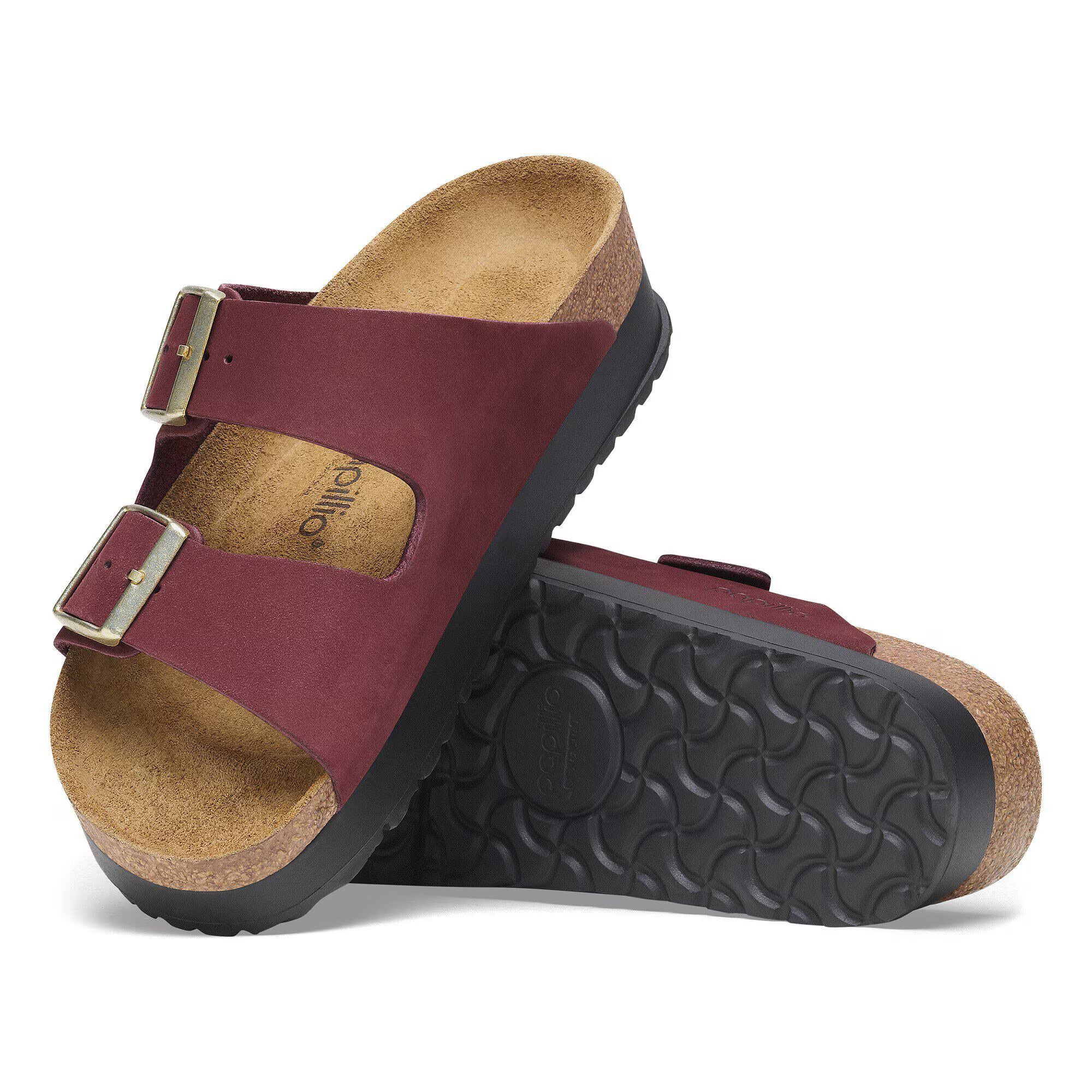 BIRKENSTOCK Arizona Flex Platform Nubuck Leather Zinfandel