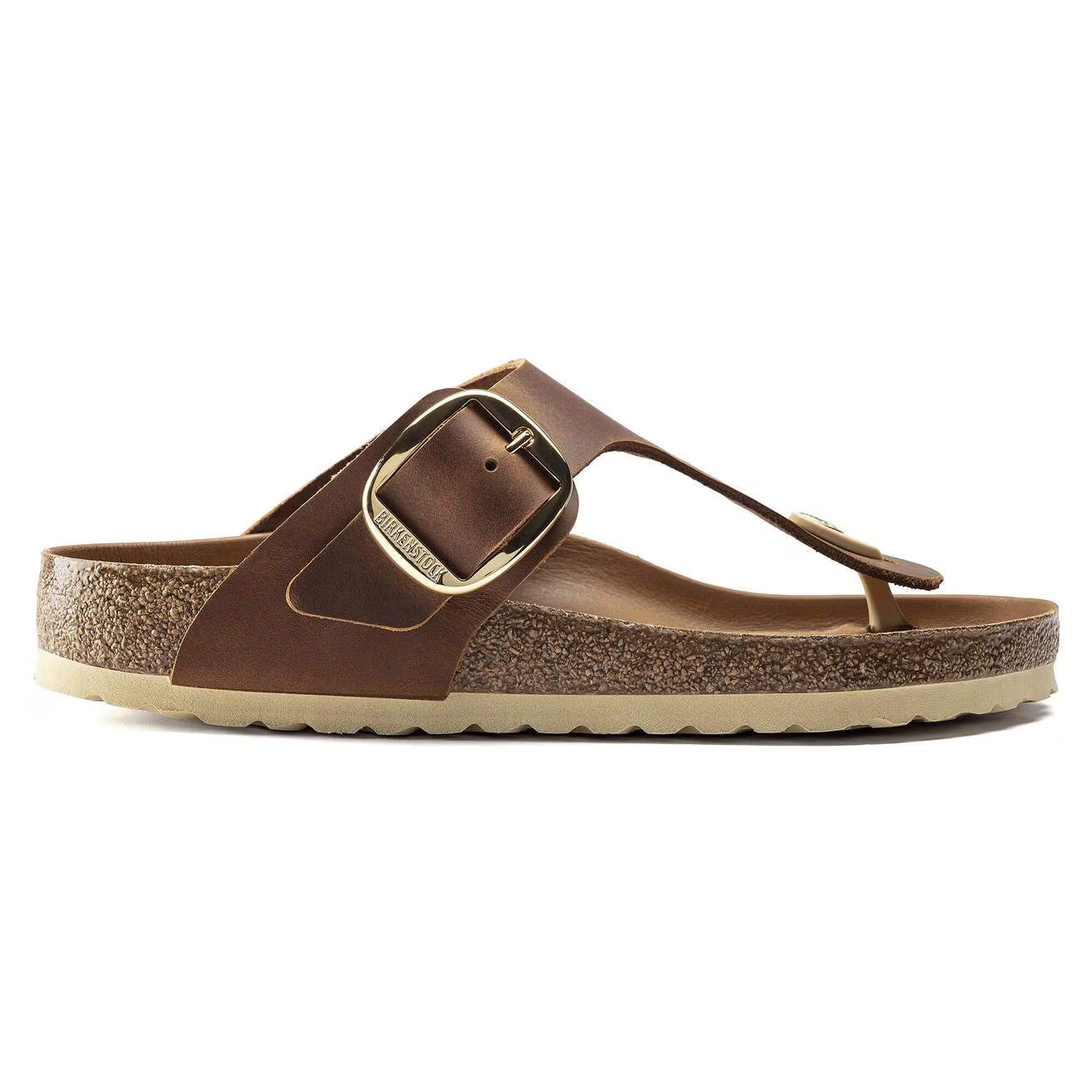 BIRKENSTOCK GIZEH BIG BUCKLE CUIR HUILÉ COGNAC
