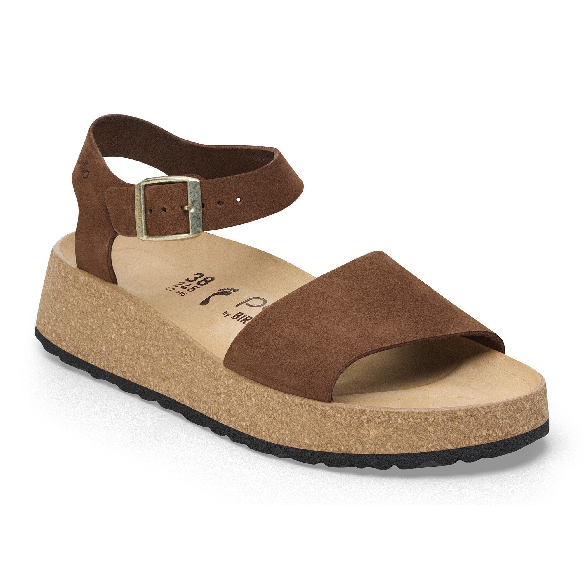 BIRKENSTOCK GLENDA CUIR NUBUCK THÉ FONCÉ