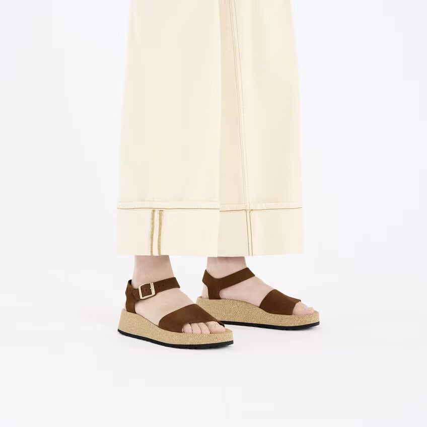 BIRKENSTOCK GLENDA CUIR NUBUCK THÉ FONCÉ