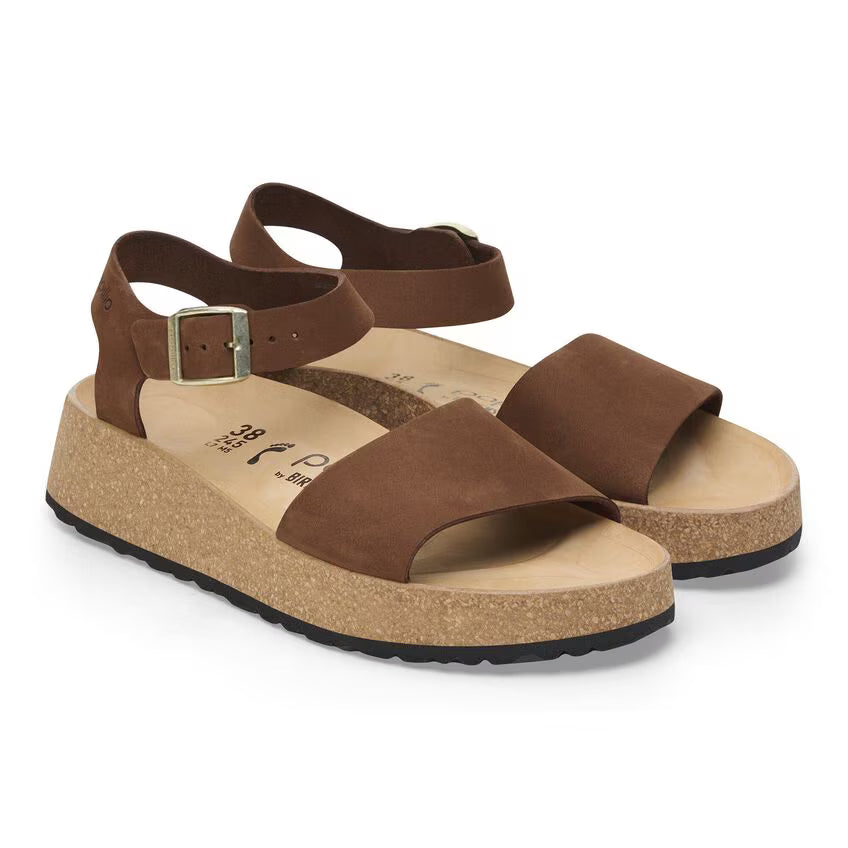 BIRKENSTOCK GLENDA CUIR NUBUCK THÉ FONCÉ