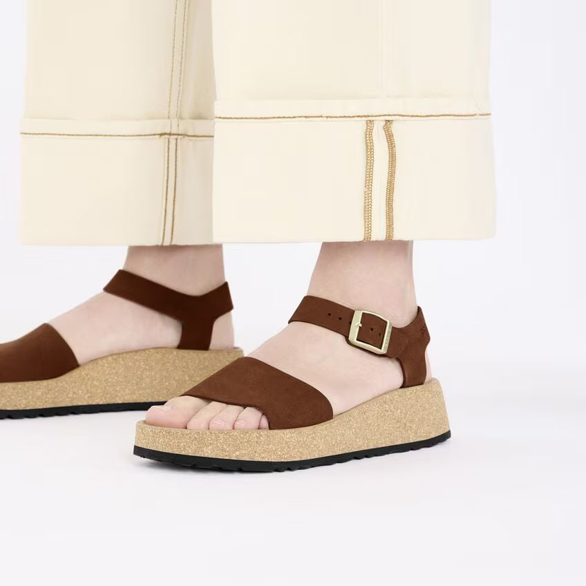 BIRKENSTOCK GLENDA CUIR NUBUCK THÉ FONCÉ